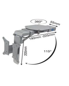 Under Cabinet Flat Screen Mount 10"-17" Silver B-Tech BT7525