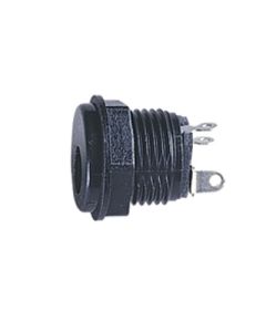DC Power Chassis Socket with Hard Plastic Body and Solder Terminals