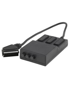 3-way Scart Box + Switch Black