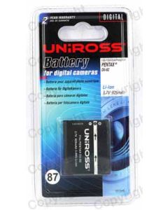 Digital Camera Battery PENTAX DLI-92 3.7V 925mAh