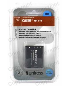 Digital Camera Battery CASIO NP-110 3.7V 1200mAh