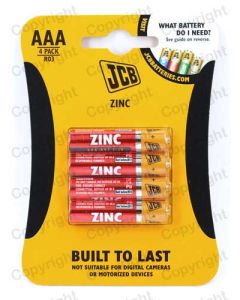 AAA Battery JCB Super Duty Zinc Chloride Card of 4