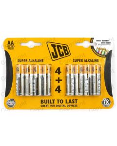 AA Battery JCB Super Alkaline Card of 4 + 4