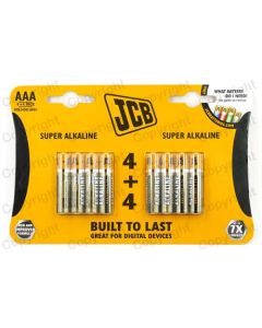 AAA Battery JCB Super Alkaline Card of 4 + 4