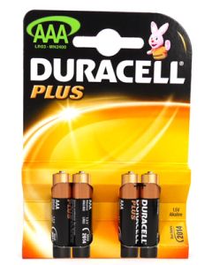 AAA Battery DURACELL PLUS MN2400 Card of 4
