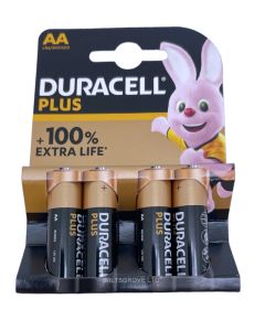 Duracell Plus AA Battery LR6/MN1500 Pack of 4