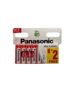 Panasonic Zinc Carbon AA Battery Pack of 8