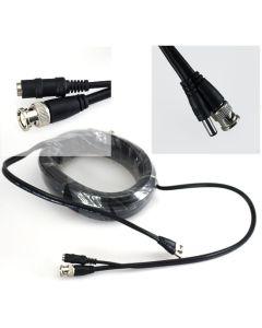Shotgun CCTV Cable RG59 48 Braids + Power Cable with Connectors, 10m