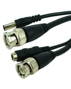 Shotgun CCTV Cable RG59 48 Braids + Power Cable with Connectors, 20m