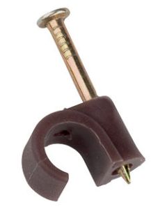 Cable Clip 6mm Round Brown