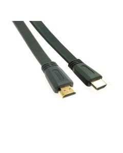 HDMI Male To Male Plug Flat Lead 1M v2.0 High Speed with Ethernet Gold Plated Supports 4K