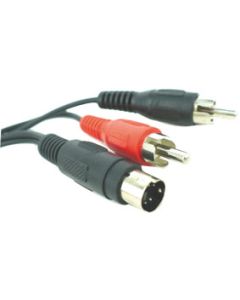 SVHS Male Plug to 2x RCA Phono Male Plugs Lead 1.5m