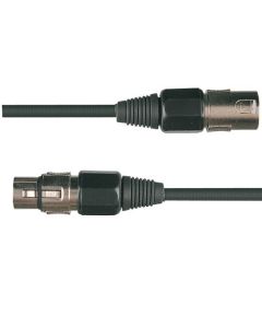 3 Pin XLR Male Plug to 3 Pin XLR Female Socket Lead 12m Black