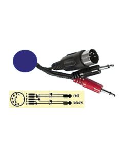 5 Pin Din Plug To 2x 3.5mm Mono Jack Plugs Lead 3.5m