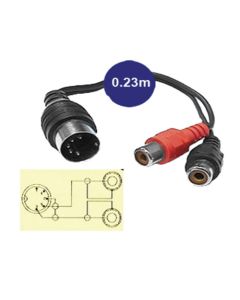 5 Pin Din Plug To 2x RCA Phono Female Sockets Lead 0.23m