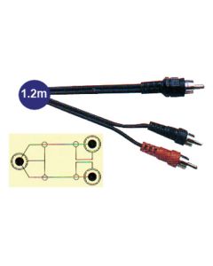 1x RCA Phono Plug To 2x RCA Phono Plugs Lead 1.2m