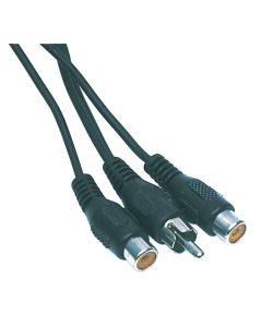 1x RCA Phono Plug To 2x RCA Phono Sockets Lead 0.2m, Adapter Cable