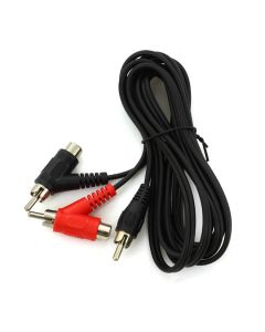 1x RCA Phono Plug To 2x Stackable (2x Phono Plug + 2x Phono Socket) Lead 1.8m
