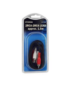 2x RCA Phono Plugs To 2x RCA Phono Plugs Lead 1.5m
