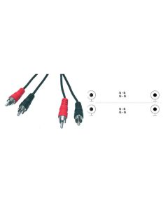 2x RCA Phono Plugs To 2x RCA Phono Plugs Lead 10m