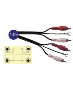 2x RCA Phono Plugs To 2x RCA Phono Plugs Lead 1.2m, with Grounding Terminal