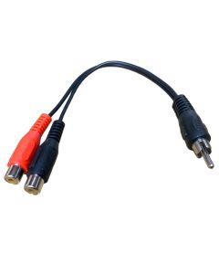 1x RCA Phono Plug To 2x RCA Phono Sockets Lead 0.23m