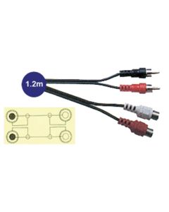 2x RCA Phono Plugs To 2x RCA Phono Sockets Lead 1.2m