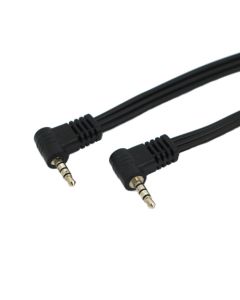 3.5mm TRRS Video Jack Male Plug To 3.5mm TRRS Video Jack Male Plug, Angled Lead 1m 3 Rings