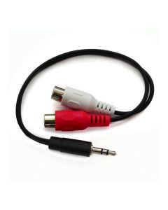 3.5mm Stereo Jack Plug to 2x RCA Phono Sockets 0.20m, Black cable