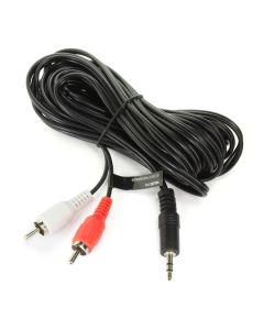 3.5mm Stereo Jack Male Plug To 2x RCA Phono Male Plugs Lead 5m,