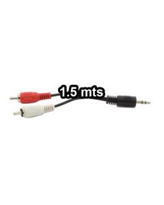 3.5mm Stereo Jack Male Plug To 2x RCA Phono Male Plugs Lead 1.5m