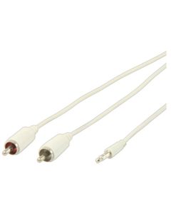 3.5mm Stereo Jack Plug Male to 2x RCA Phono Plugs Male 1m Audio Lead Cable