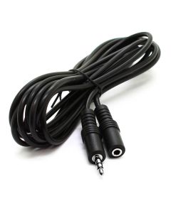 3.5mm Stereo Jack Male Plug to 3.5mm Stereo Jack Female Socket Lead 3m Black