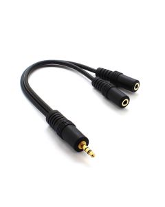3.5mm Jack Headphone Splitter CABLE 3.5 Lead GOLD 2 Way gold plated OD3.5x7.0mm