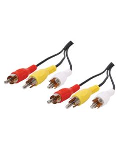3x RCA Phono Plugs To 3x RCA Phono Plugs Lead 5m