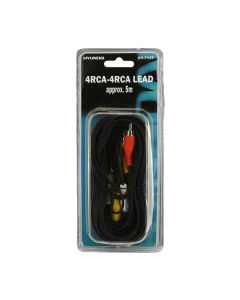 4x RCA Phono Plugs To 4x RCA Phono Plugs Lead 5m
