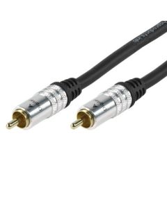 1x RCA Phono Plug To 1x RCA Phono Plug Lead 2.5m, Gold Plated