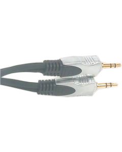 1.5mm Stereo Jack Male Plug to 1.5mm Stereo Jack Male Plug Lead, 1.5m, Gold Plated