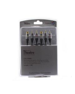 2x RCA Phono Male Plugs and SVHS Male Plug To 2x RCA Phono Male Plug and SVHS Male Plug Lead 1.5m, G