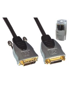 DVI-I Male Plug To DVI-I Female Socket Lead 1.5m Gold Plated