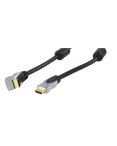 HDMI Male Plug To HDMI Male Plug Right Angled Lead 0.75m Goldplated
