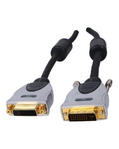 DVI-D Male Plug To DVI-D Female Socket Lead 2.5m, Dual Link Gold Plated