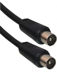 Coax Male Plug to Coax Male Plug Lead 1.5m Straight Black