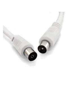 Coax Male Plug to Coax Female Socket Lead 2.5m White