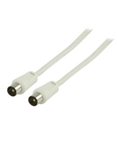 Coax Male Plug to Coax Male Plug Lead 1.5m Straight White