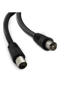 Coax Male Plug to Coax Female Socket Lead 2m, Black