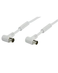 Coax Male Plug to Coax Female Plug Hooked cable 10.0m, 120db , 100 Hz