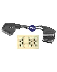 Scart Plug to Twin Scart Lead 2m