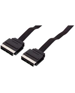 Scart Male Plug to Scart Male Plug Lead 1.5m, 9 Pins Flat Scart