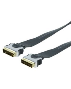 Scart Plug to Scart Plug Lead 2.5m Gold Plated Flat Lead